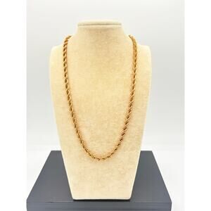 Vintage Monet Rope Chain • 24" • Gold Tone • Signed © MONET • Two‑Tone Patina